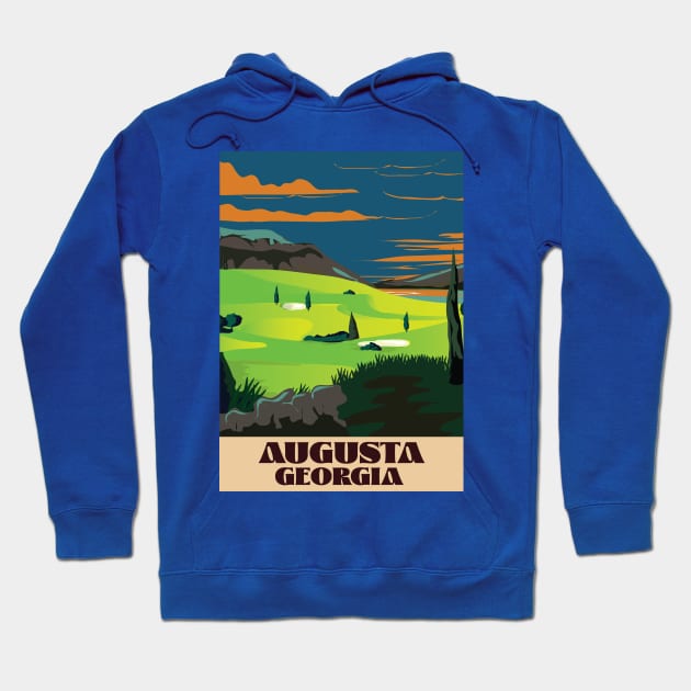 Augusta Georgia Golf sport poster Hoodie by nickemporium1